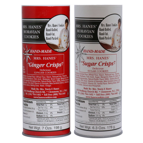 Two Tubes of Moravian Cookies (Ginger & Sugar)
