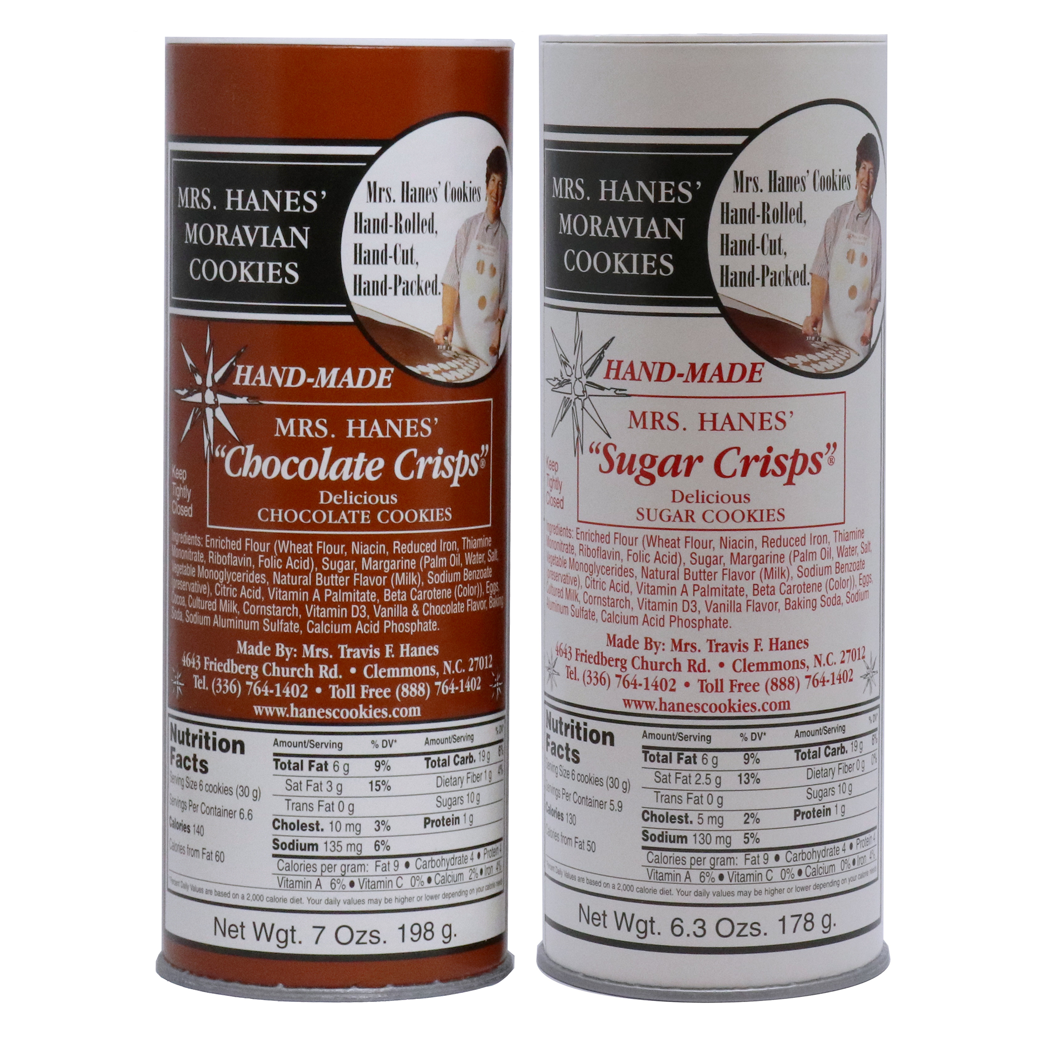 Pair of tubes – Mrs. Hanes' Moravian Cookies