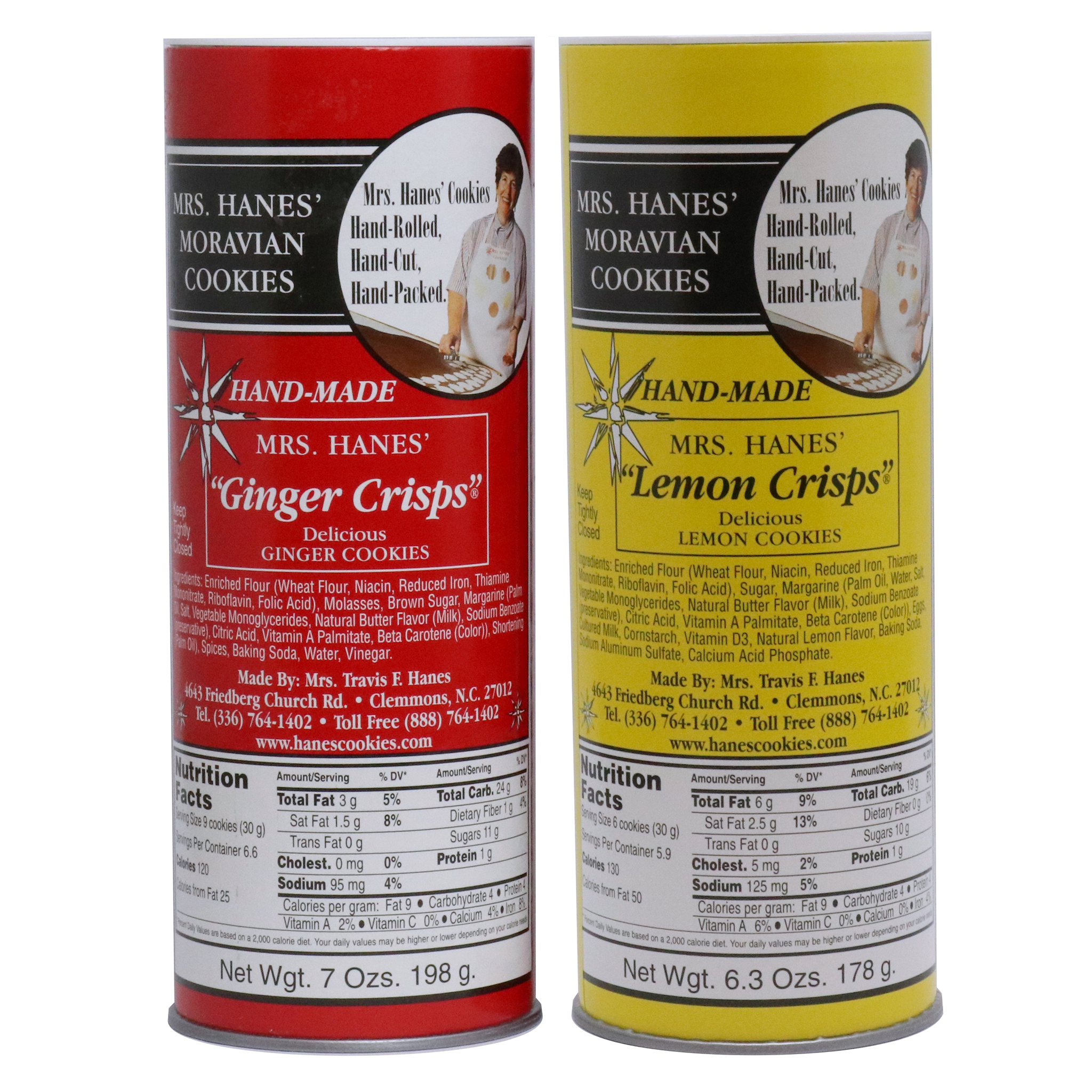 Pair of tubes – Mrs. Hanes' Moravian Cookies